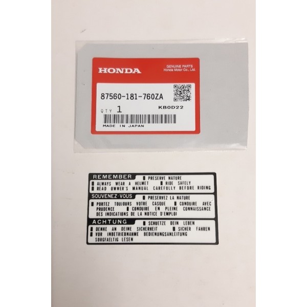 Honda 87560-181-760ZA Drive Caution Sticker